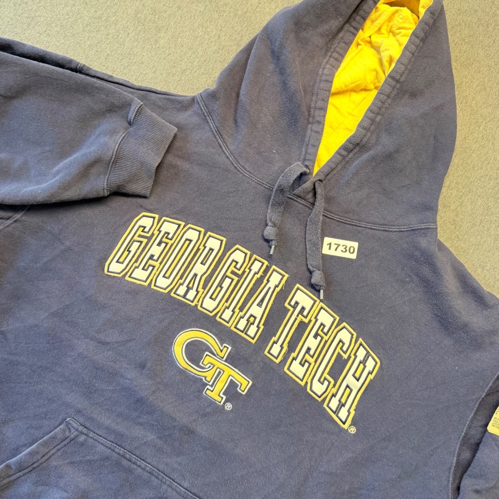 Colosseum Georgia Tech Yellow Jackets Hoodie Navy Blue Mens XXL GT Pullover